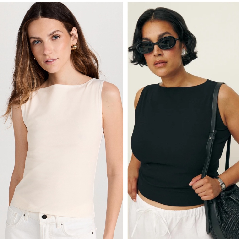 2 Reformation Dusk tops in cream and black - Size XL